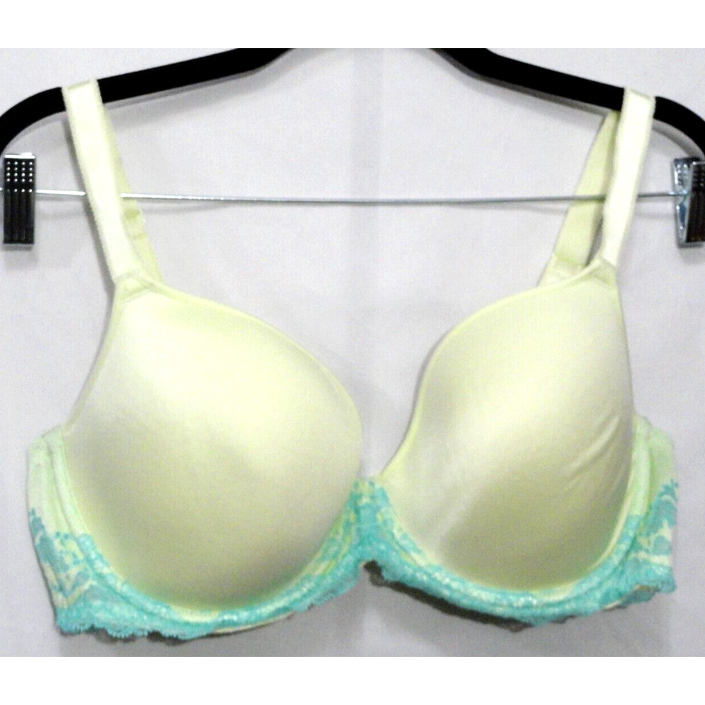 WaCoal Bra Lime Green Fluorescent Yellow Back Closure Lace Women's Size 38D